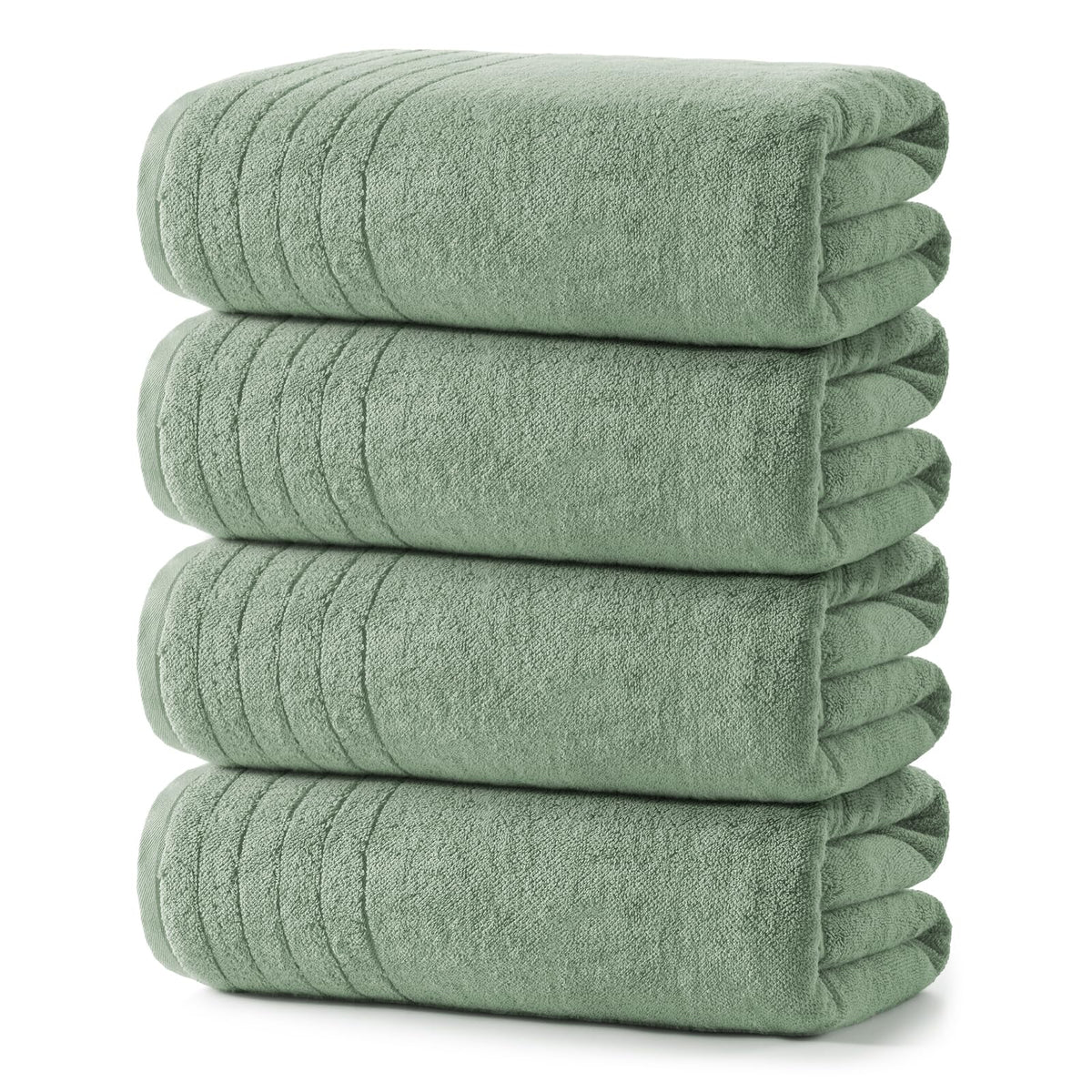 REDKISS 2 Pack Extra Large 35x70 Inch Cotton Bath Towels, Light Gray