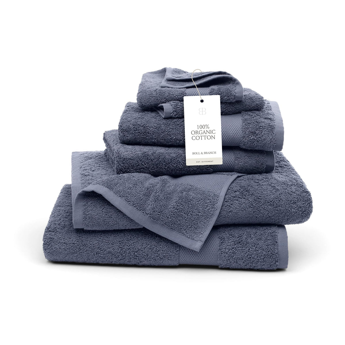 BOLL & BRANCH Plush Bath Towel Set, 6 Pieces, Stone