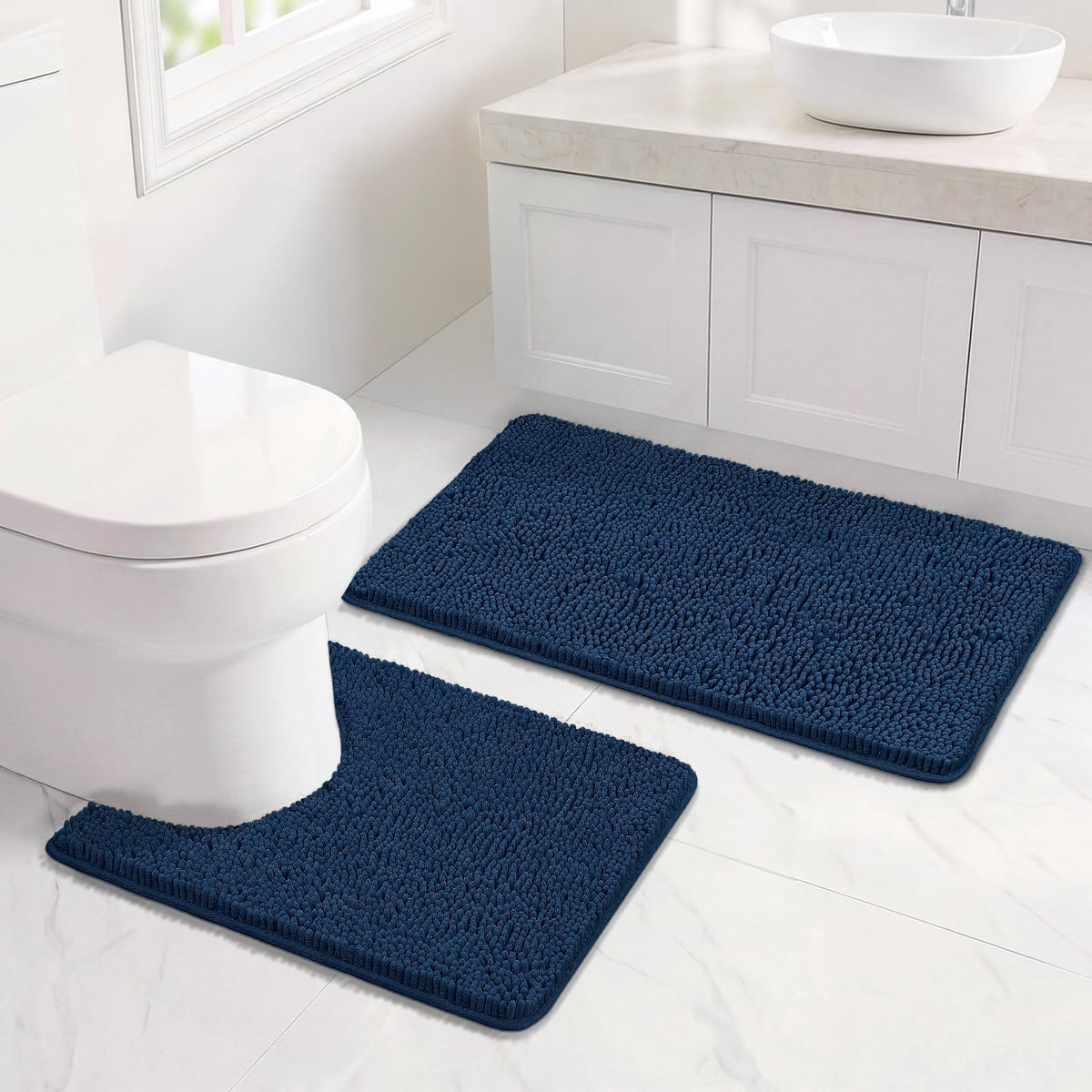 Bcoimo Small Bath Rug Mat,Sage Chenille High Absorbent Bathroom Floor Mats