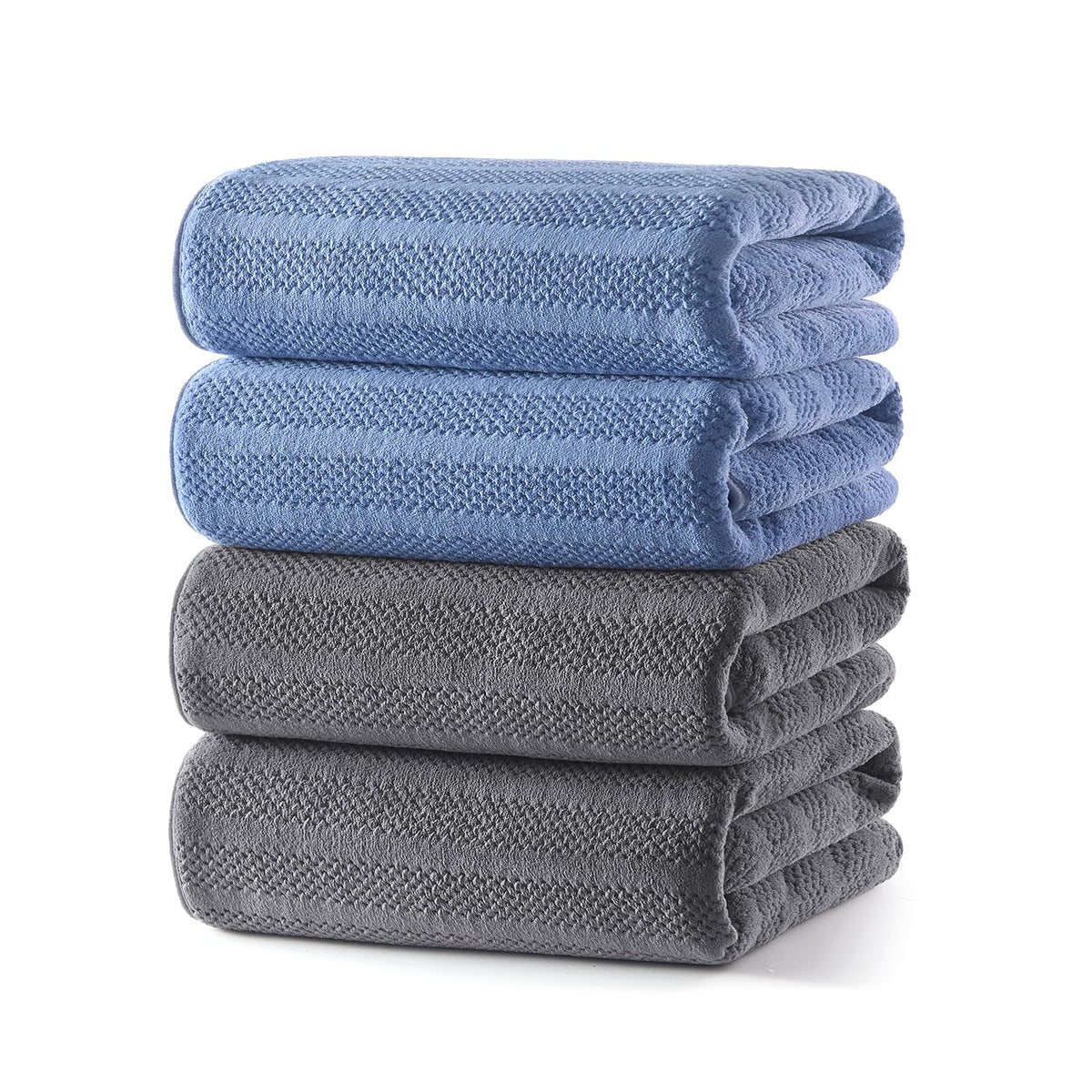 ecolook Microfiber Bath Towels Set of 4, 31 x 63 Inch Extra Large Bath Towel Set, Super Soft & Highly Absorbent, Quick Dry Lightweight Towels for Bathroom, Gym, Spa, Pool & Travel, Multicolor