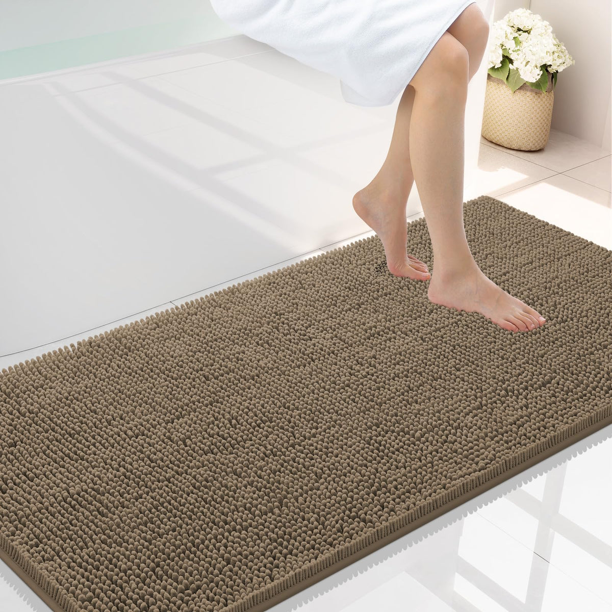 Smiry Bathroom Rugs 30X20, Luxury Chenille Extra Soft Absorbent Bath Mat