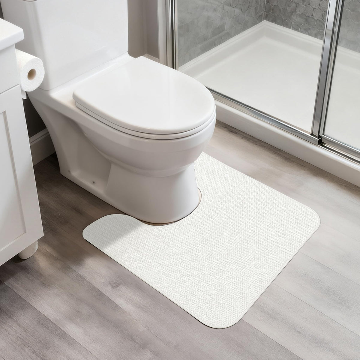 Bath Mat,Ultra Thin Bathroom Rugs,Rubber Bath Mats for Bathroom,No Slip Bath Rugs,Quick Dry,Machine Washable,Low Pile,Absorbent,Shower Outside,Sink,Home Decor Accessories.Grey,1'5"x2'3"(17x27Inch)