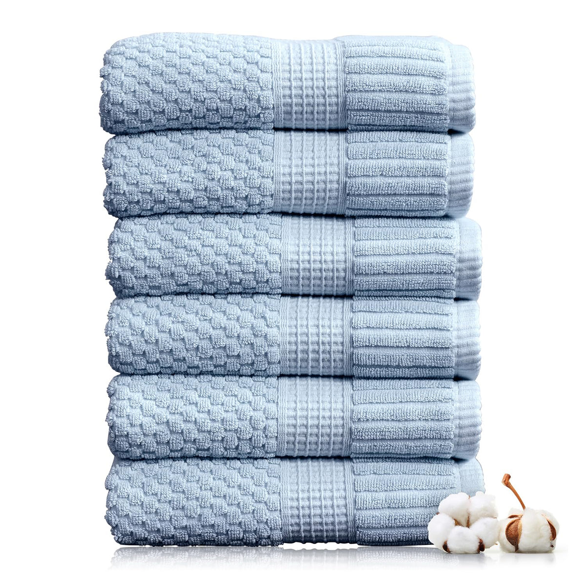 NY Loft 100% Cotton 6-Piece Bath Towel Set | Pink | Oeko-TEX | Quick-Dry