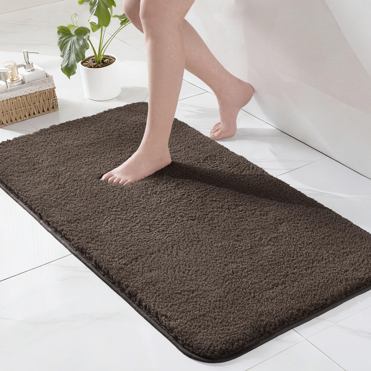 Exclusivo Mezcla Bathroom Rugs Mats 17x24, Navy Blue