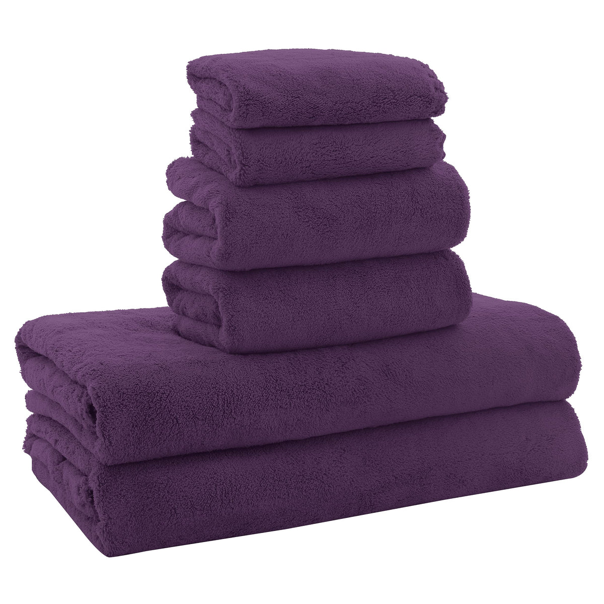 MOONQUEEN Ultra Soft Towel Set - Quick Drying - 2 Bath Towels 2 Hand Towels 2 Washcloths - Microfiber Coral Velvet Highly Absorbent Towel for Fitness, Bathroom, Sports, Yoga, Travel-Grey 6 Pcs