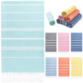 Turkish Beach Towel, 36"x71" Quick Dry Sand Free Oversized Towel, Aqua
