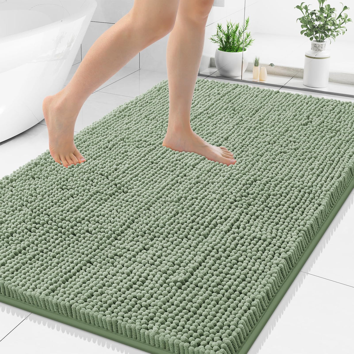 Smiry Bathroom Rugs 30X20, Luxury Chenille Extra Soft Absorbent Bath Mat