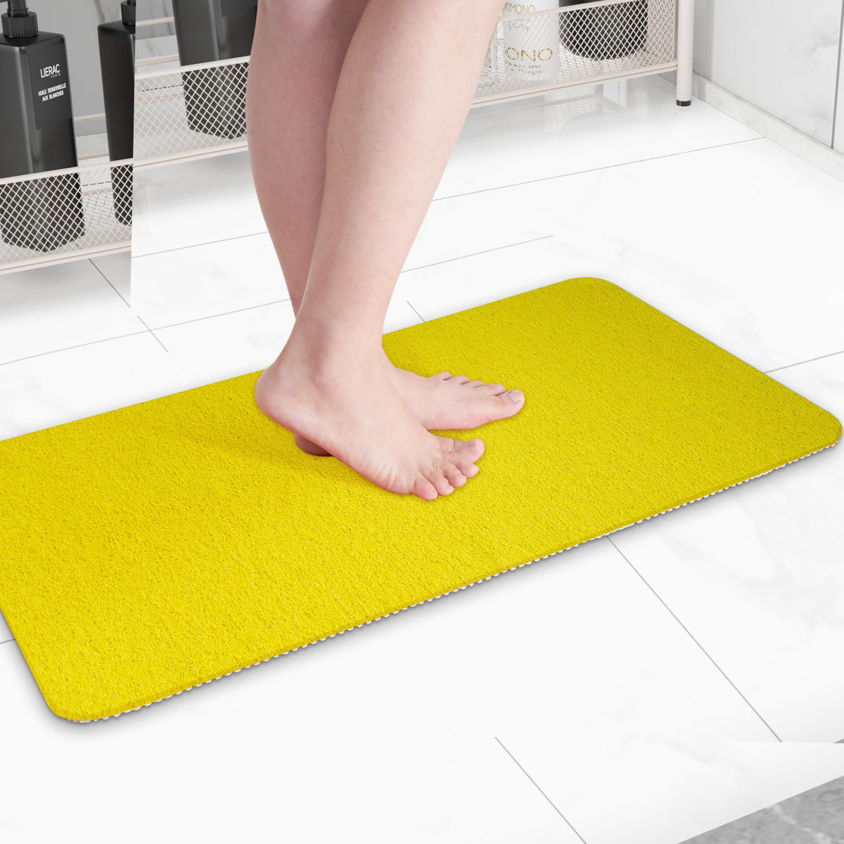 Hargiis Non Slip Bathtub Mat, Anti Slip Shower Mat, Fast Drying Bath Tub Mats, Foot Scrubber Mat, Anti Slip Mat for Tub, Floor, Bathroom, Home, Kitchen, Hotel (Grey 24"x16")