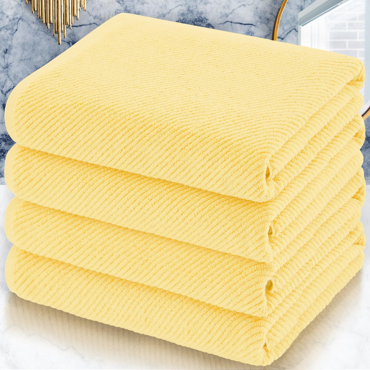 VOOVA & MOVAS 6PC Towel Set, 100% Cotton, Dark Grey
