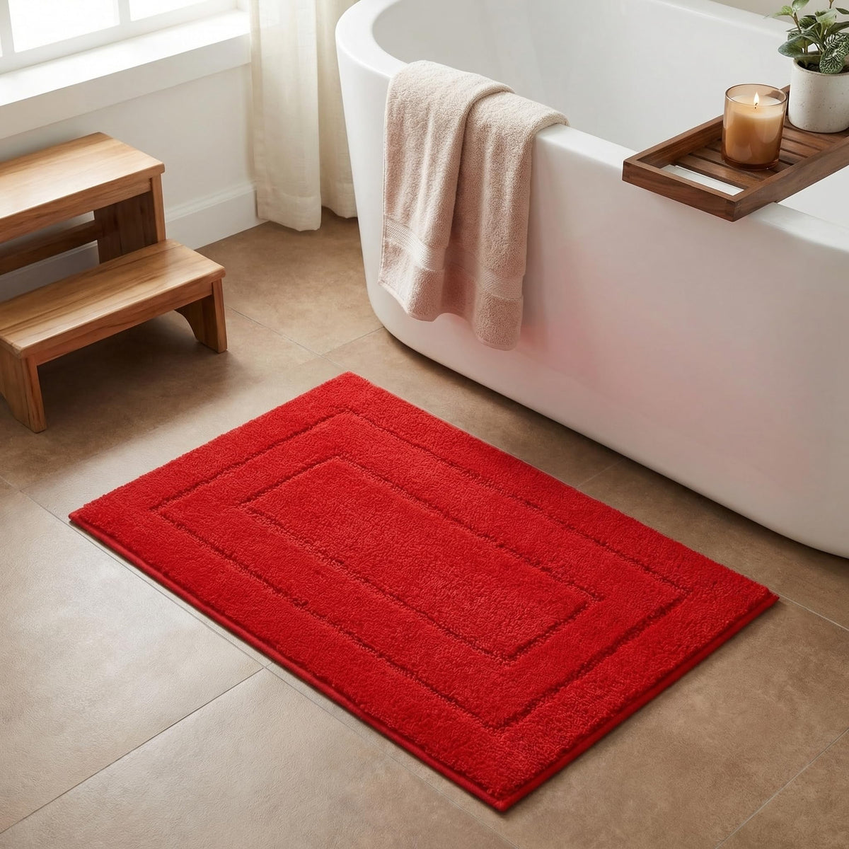 GRANNY SAYS Gray Bathroom Rug 20" x 30", Non-Slip Microfiber Bath Mat