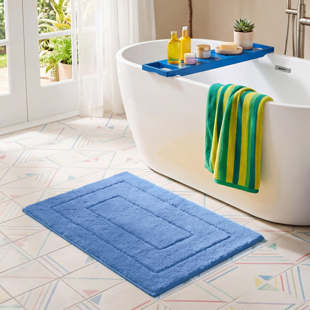 GRANNY SAYS Gray Bathroom Rug 20" x 30", Non-Slip Microfiber Bath Mat