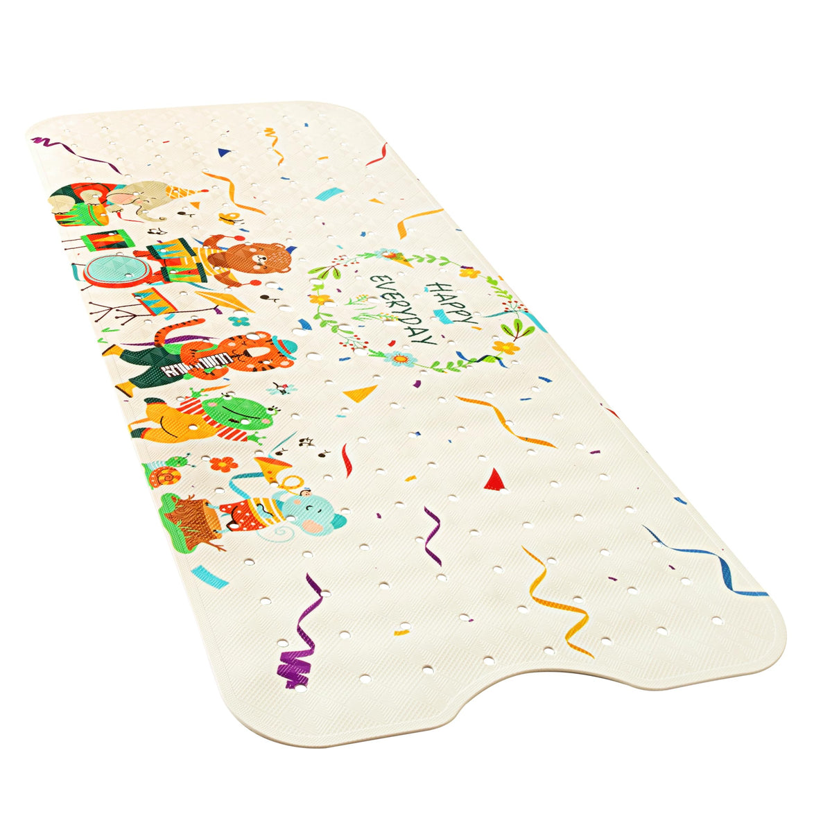 YINENN Bath and Shower Safety Mats 40x16 inch, Non Slip with Suction Cups for Bathroom Stall and Tub Floor, Extra Large and Machine Washable, Drain Holes Keep Bathtub Clean, Clear