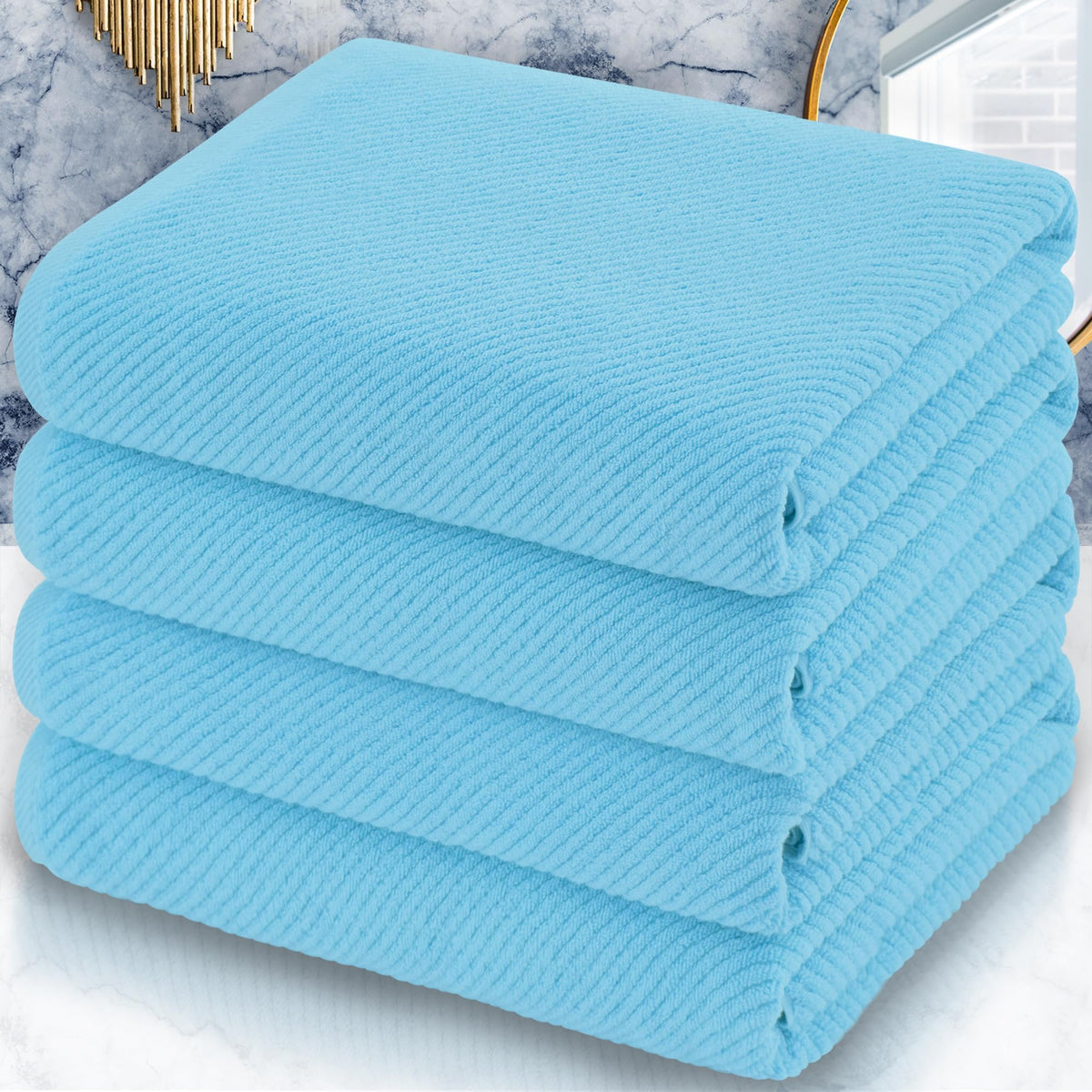 VOOVA & MOVAS 6PC Towel Set, 100% Cotton, Dark Grey