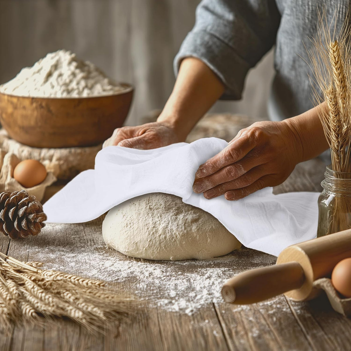 Utopia Kitchen White Flour Sack Towels [24 Pack - 28 x 28 Inch] 100% Cotton