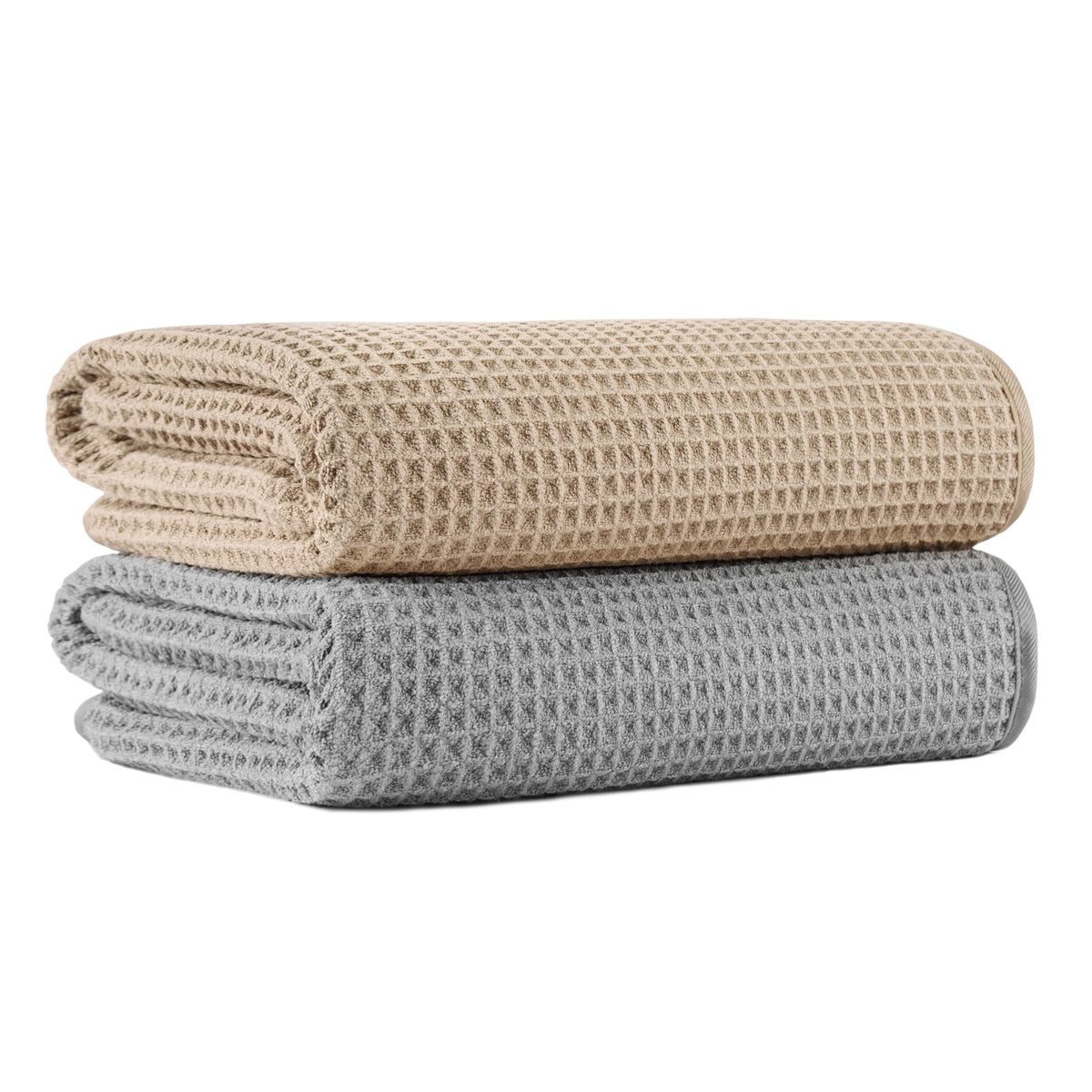 MICROFI New Microfiber Waffle Bath Towels, 2 Pieces, Oversized, Soft, Absorbent, Fast Drying, Lint Free 430 GSM (30''x60''/76cm x 152cm)