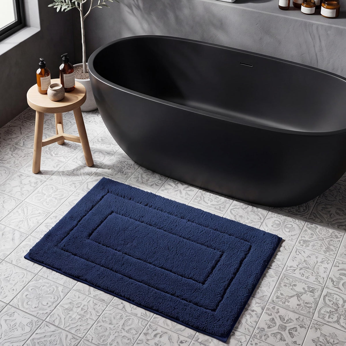GRANNY SAYS Gray Bathroom Rug 20" x 30", Non-Slip Microfiber Bath Mat