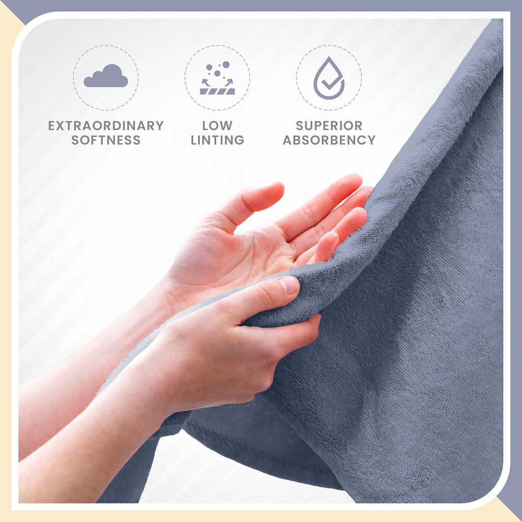 Martex 6-Piece 100% Ringspun Cotton Towel Set, Heather Blue