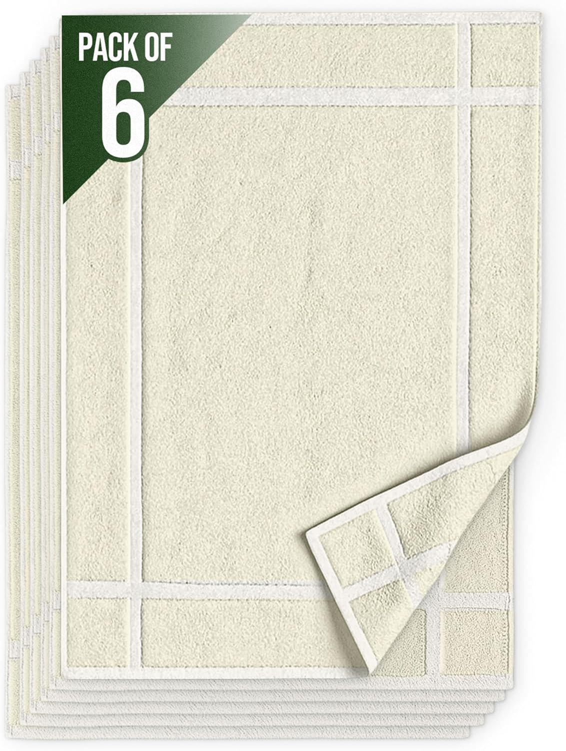 Pearl Linens 100% Ring Spun Cotton Bath Mat (Pack of 2) 18 x 25 Inch, Washable, Soft & Absorbent Terry Bathroom Floor Mat – Not Bathroom Rugs – Quick-Dry After Shower Bath Mat, 781 GSM, Light Grey