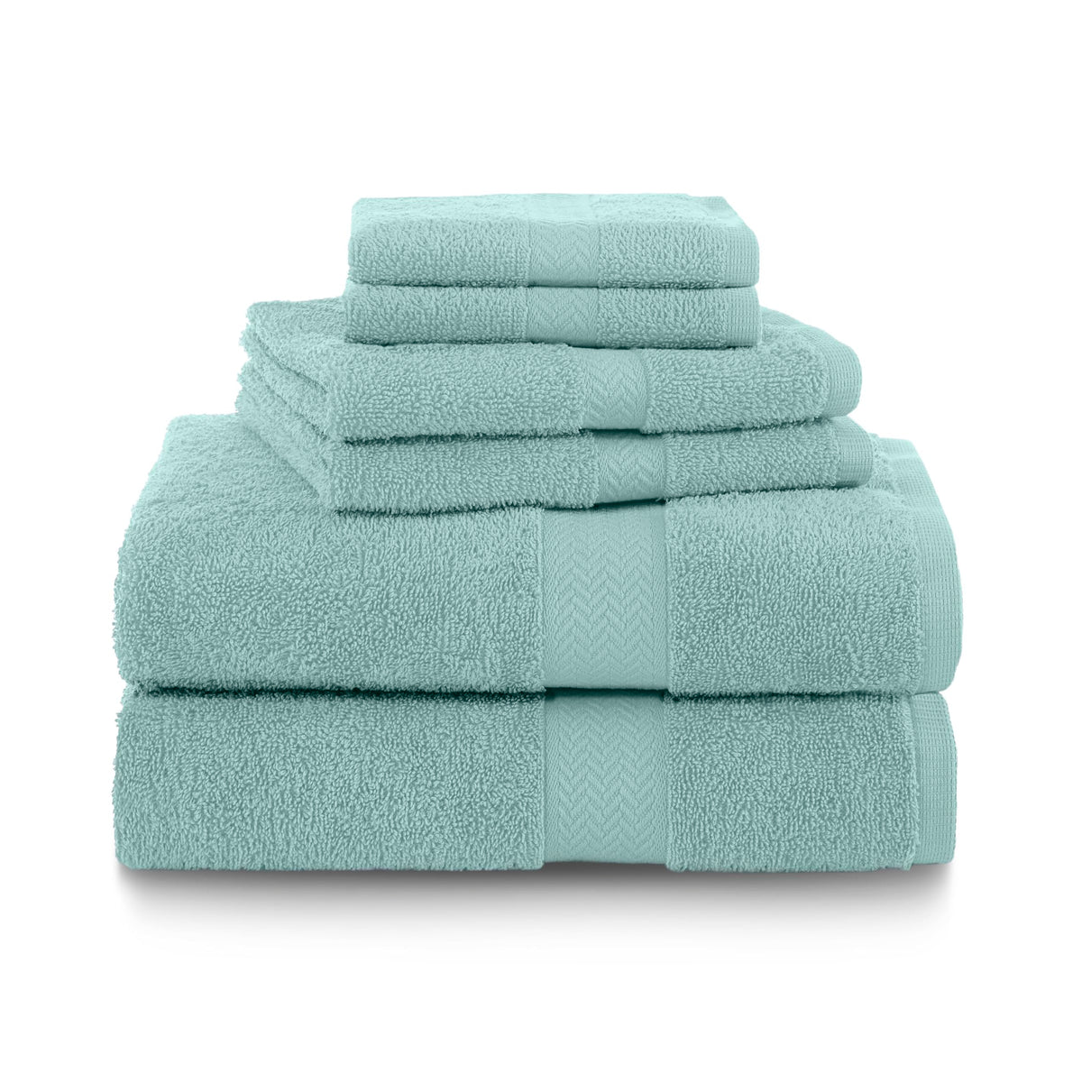 Martex 6-Piece 100% Ringspun Cotton Towel Set, Heather Blue