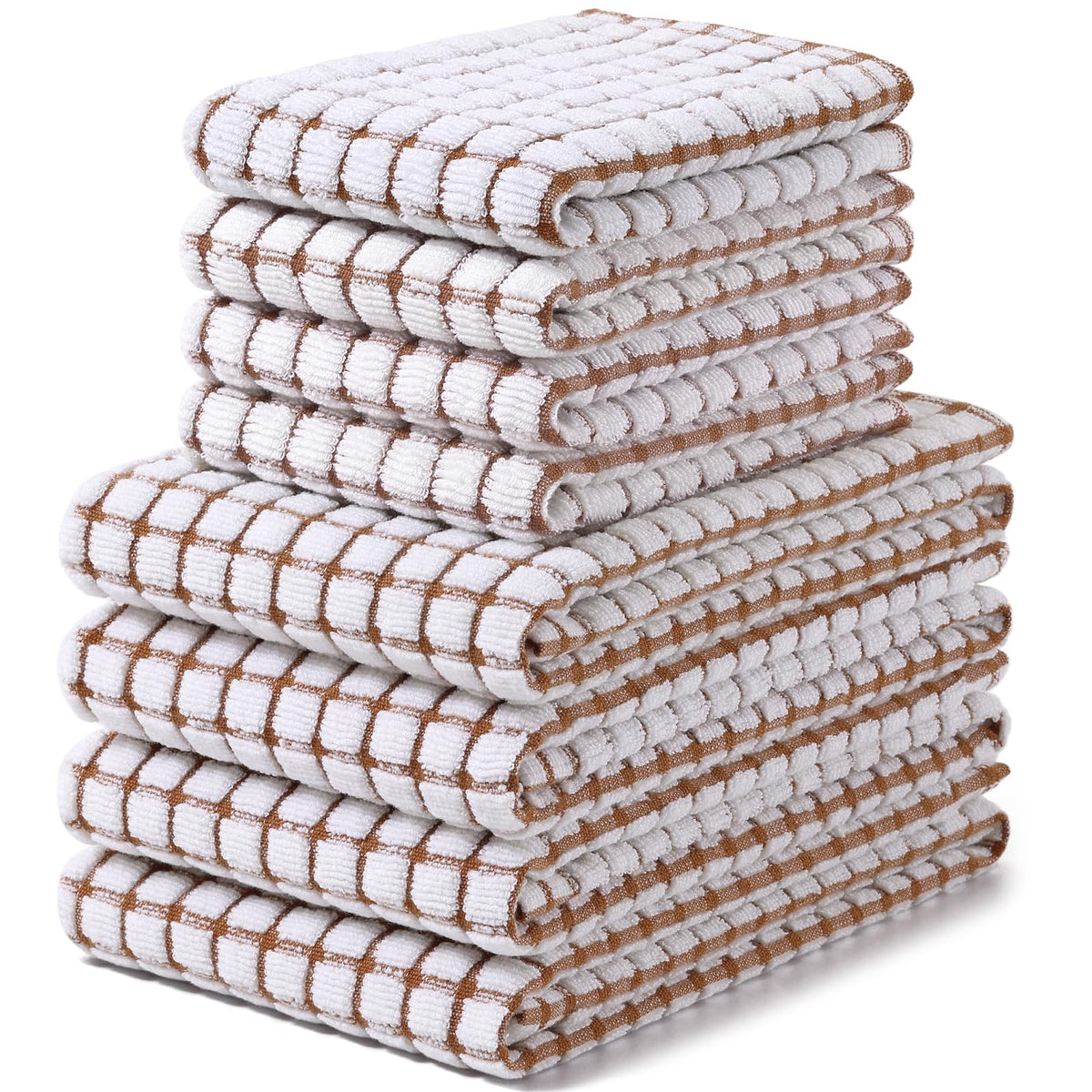 Homaxy Kitchen Towels and Dishcloths Set, Set of 8, Blue/Yellow/Red/Green