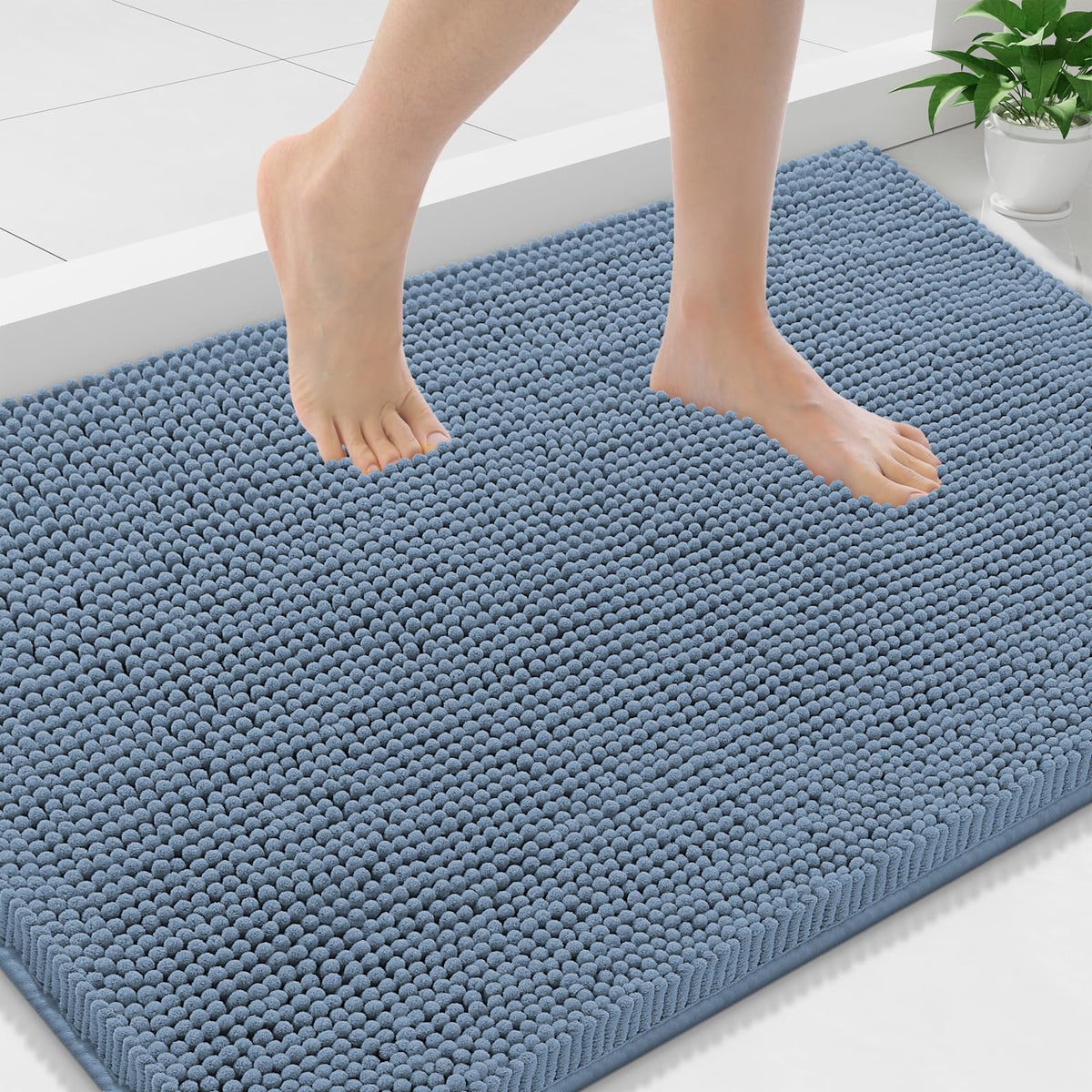 Smiry Bathroom Rugs 30X20, Luxury Chenille Extra Soft Absorbent Bath Mat