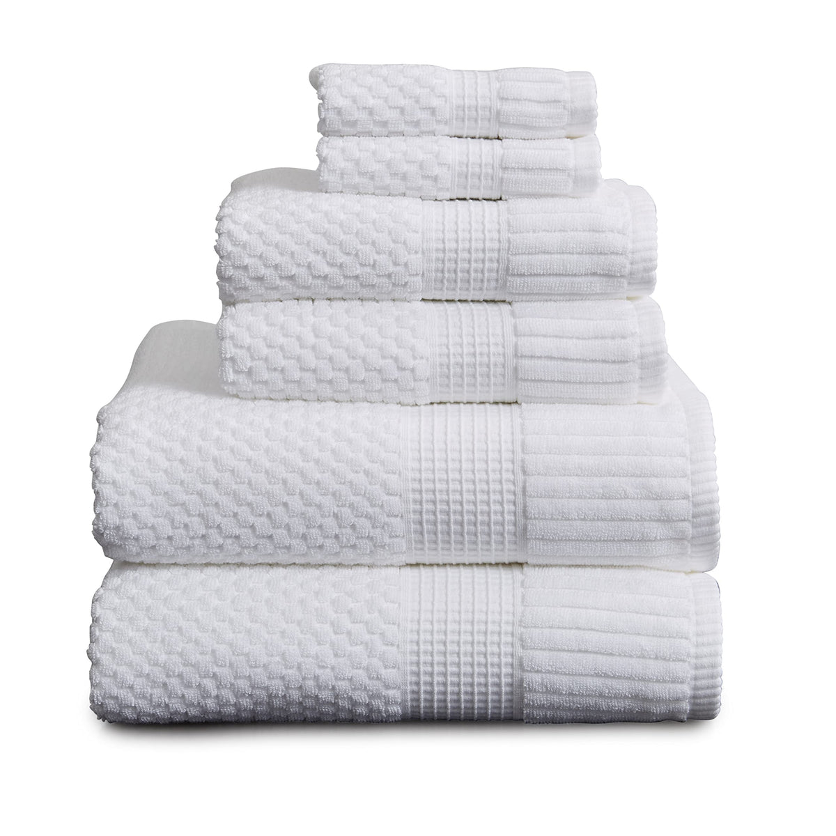 NY Loft 100% Cotton 6-Piece Bath Towel Set | Pink | Oeko-TEX | Quick-Dry