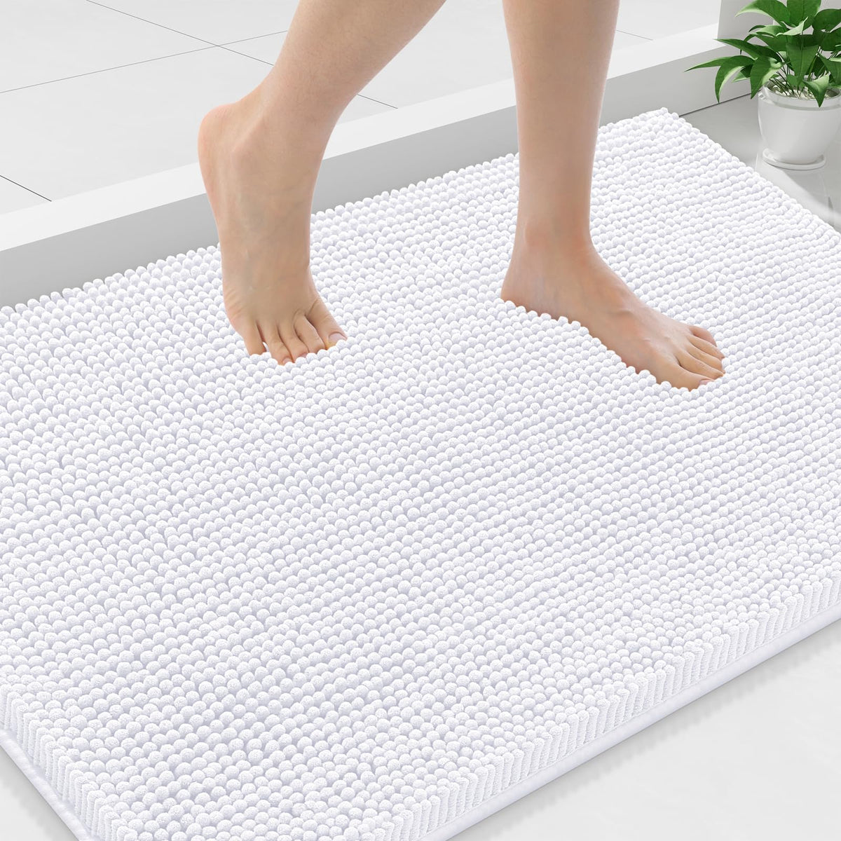 Smiry Bathroom Rugs 30X20, Luxury Chenille Extra Soft Absorbent Bath Mat