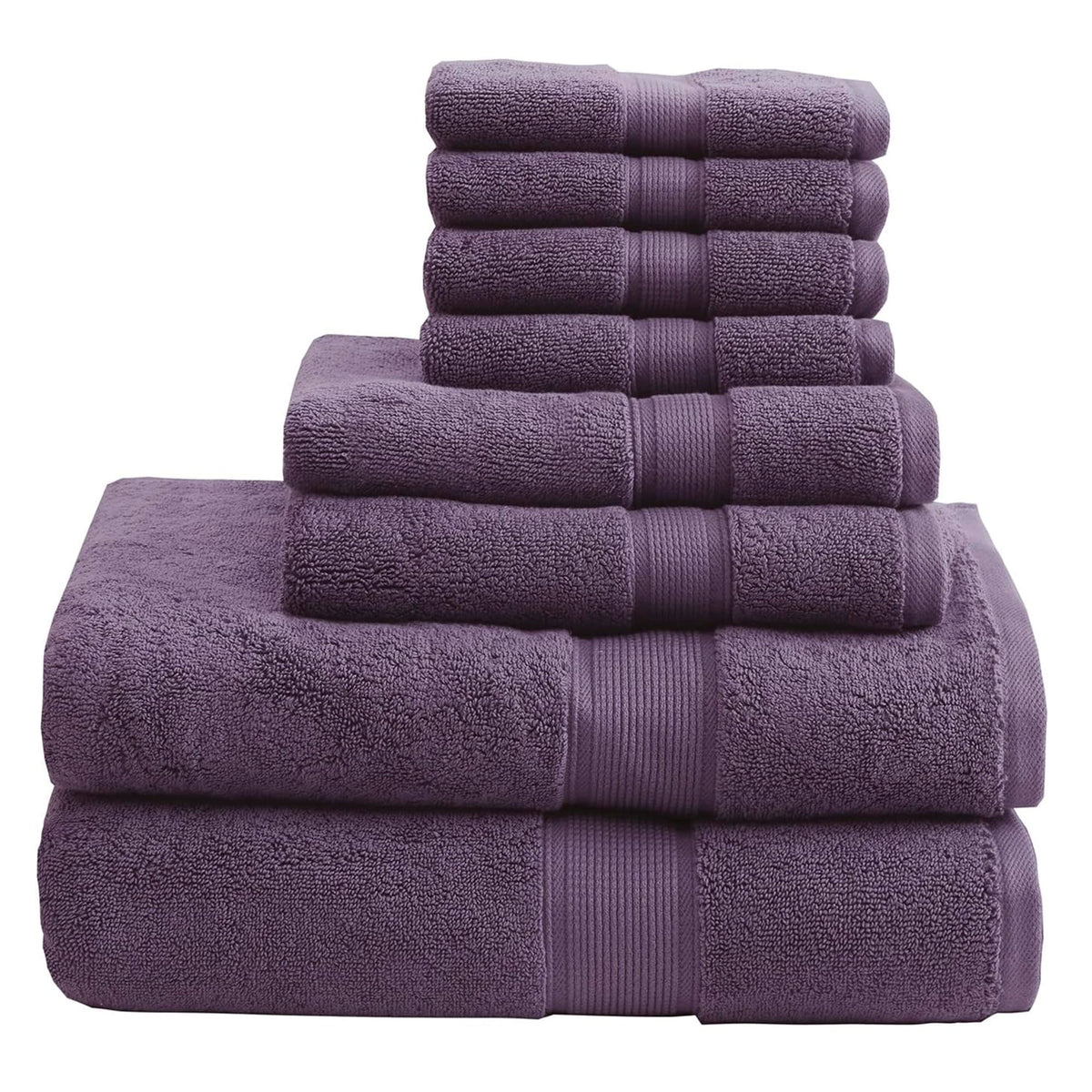 Madison Park 800GSM 100% Cotton Bathroom Bath Towel Set of 8, Light Blue