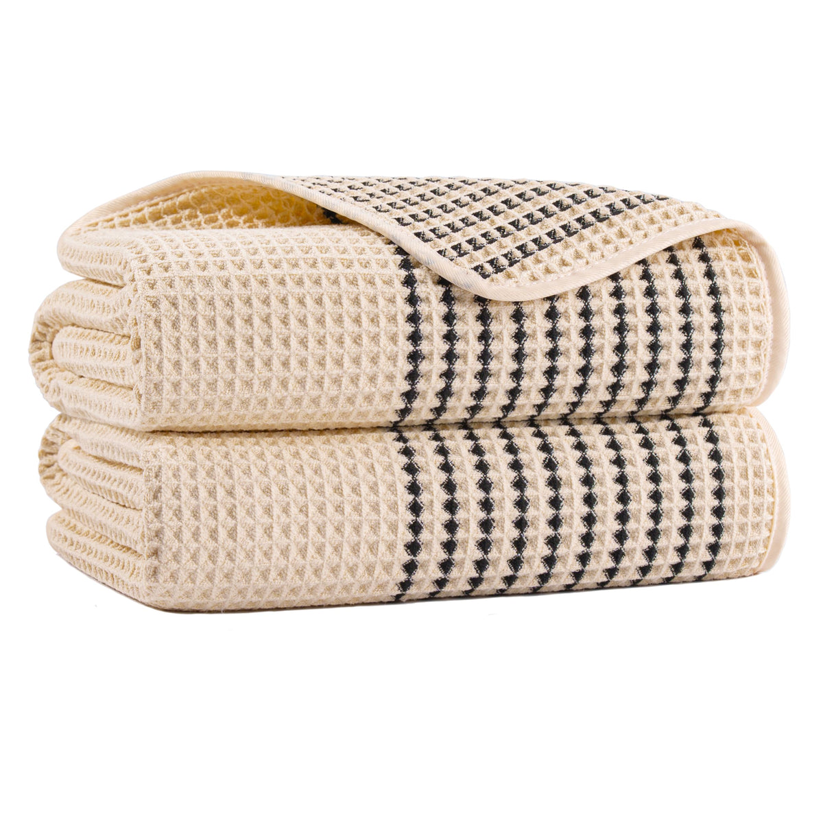 MICROFI New Microfiber Waffle Bath Towels, 2 Pieces, Oversized, Soft, Absorbent, Fast Drying, Lint Free 430 GSM (30''x60''/76cm x 152cm)
