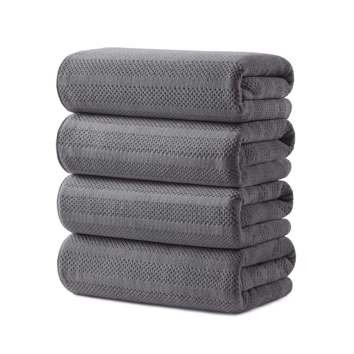 ecolook Microfiber Bath Towels Set of 4, 31 x 63 Inch Extra Large Bath Towel Set, Super Soft & Highly Absorbent, Quick Dry Lightweight Towels for Bathroom, Gym, Spa, Pool & Travel, Multicolor