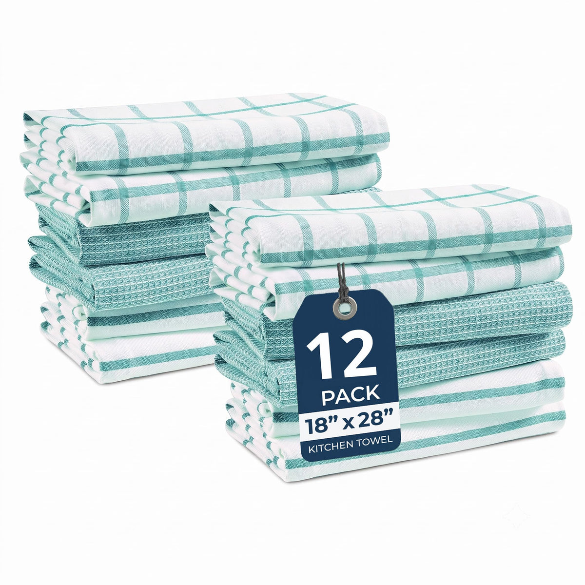 LANE LINEN Dish Towels for Kitchen 100% Cotton Tightly Woven 6 Pack - Olive