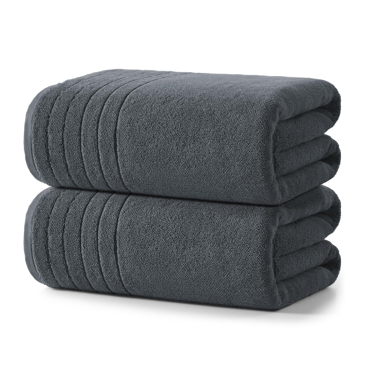 REDKISS 2 Pack Extra Large 35x70 Inch Cotton Bath Towels, Light Gray