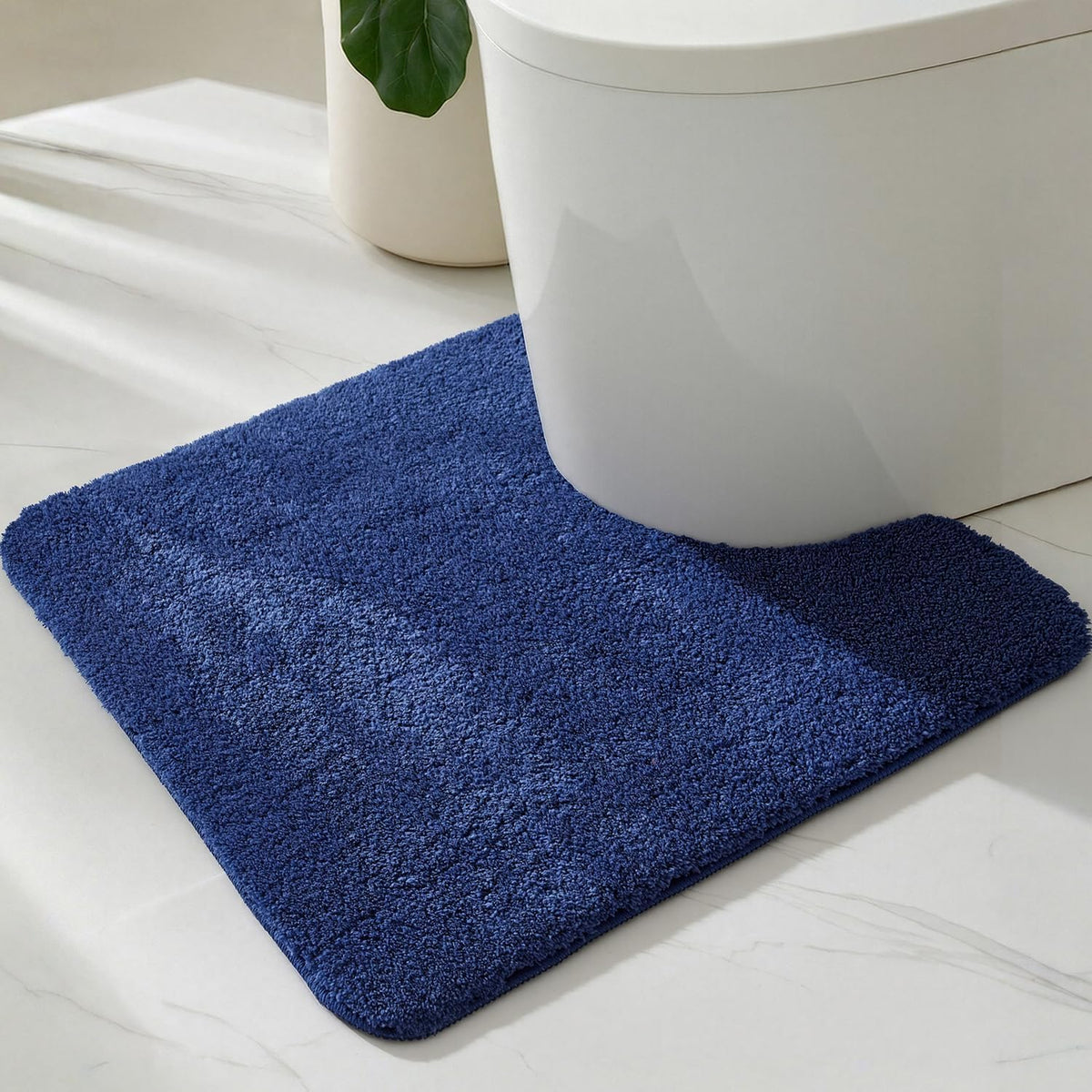 TYUU Navy Blue Bathroom Rugs, Ultra Soft Bath Rugs Non Slip Washable, Super Absorbent Quick Dry Small Bath Mat with Rubber Backing for Bathroom Floor, Shower, or Sink, Navy Blue 16" x 24"