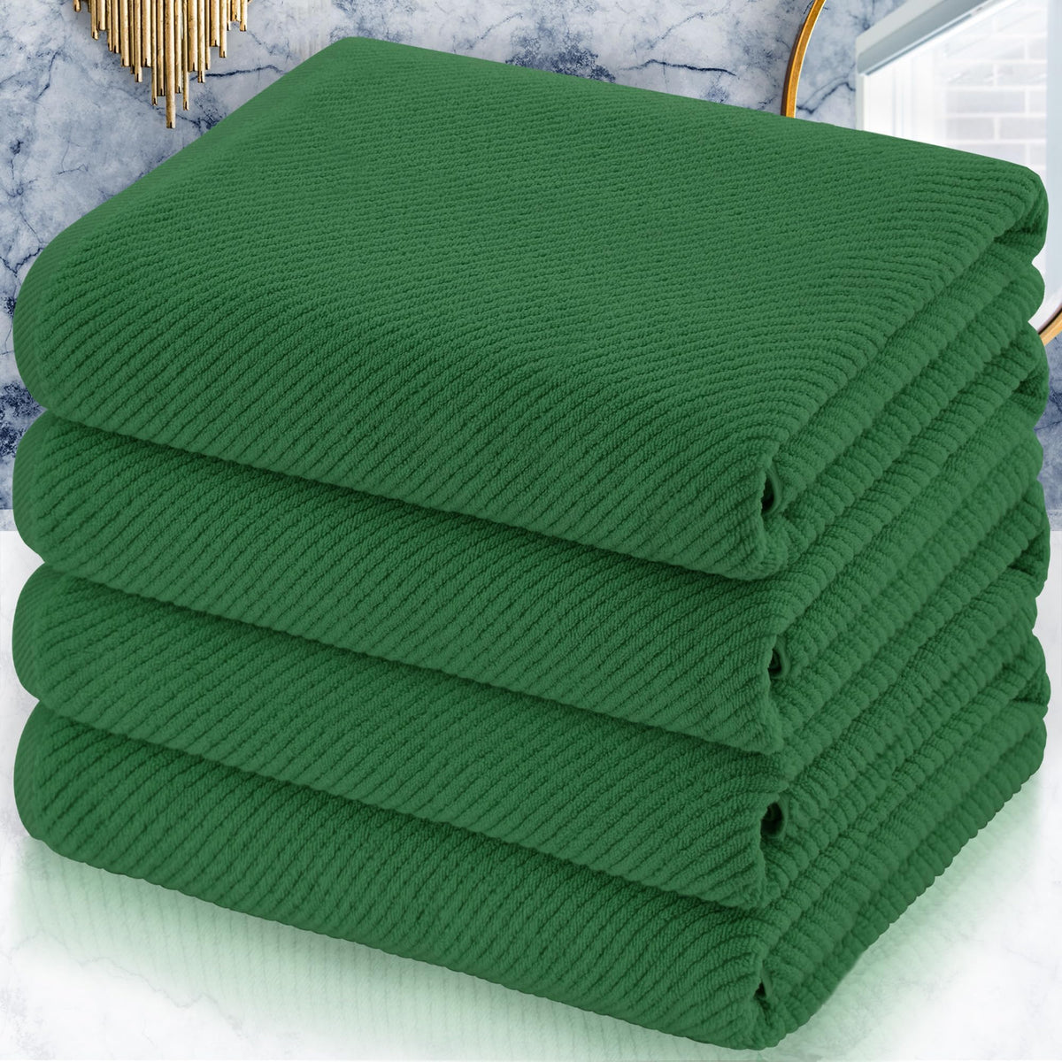 VOOVA & MOVAS 6PC Towel Set, 100% Cotton, Dark Grey