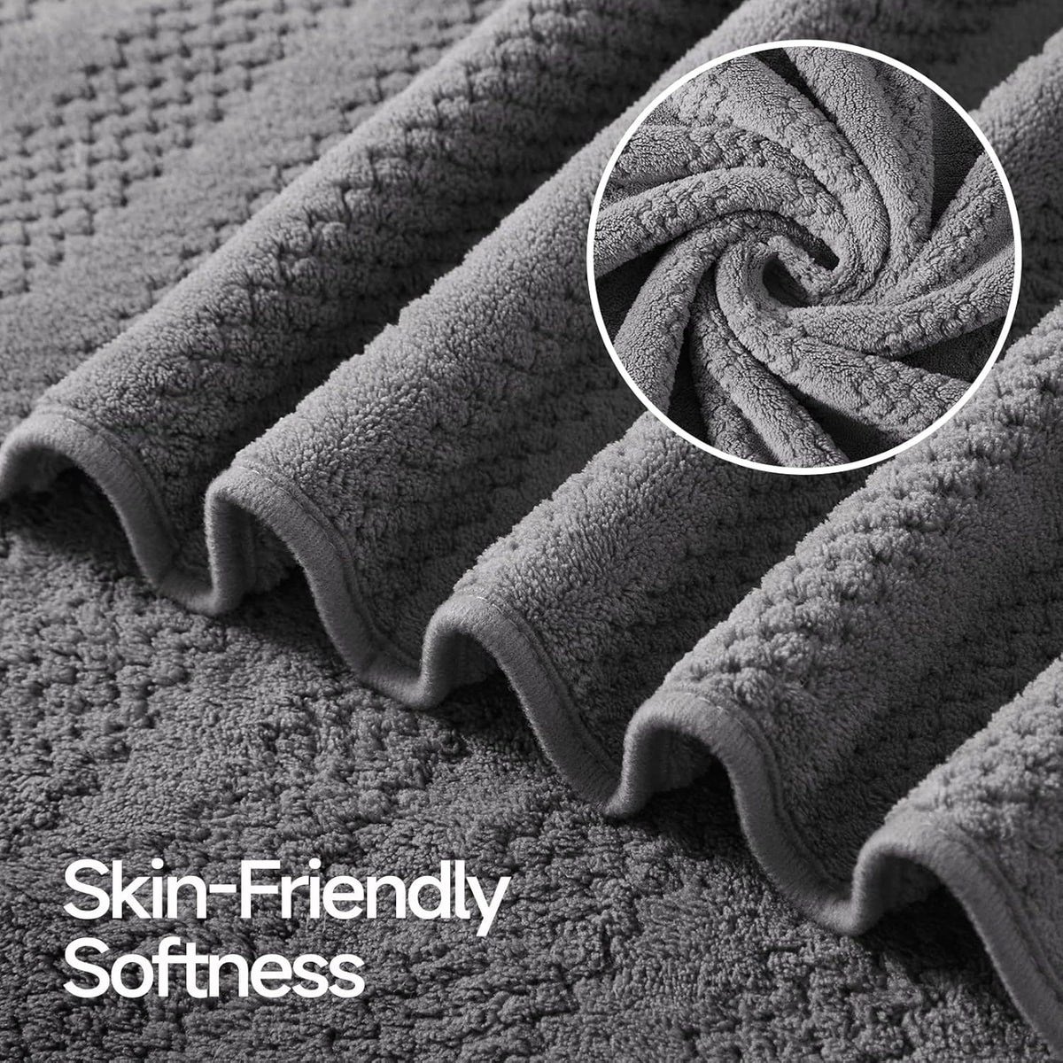 ecolook Microfiber Bath Towels Set of 4, 31 x 63 Inch Extra Large Bath Towel Set, Super Soft & Highly Absorbent, Quick Dry Lightweight Towels for Bathroom, Gym, Spa, Pool & Travel, Gray