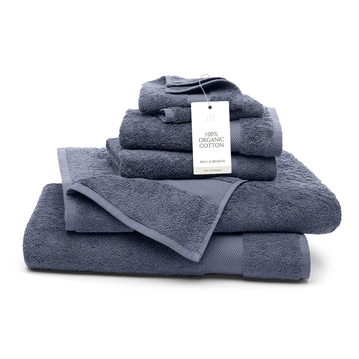 BOLL & BRANCH Plush Bath Towel Set, 6 Pieces, Stone