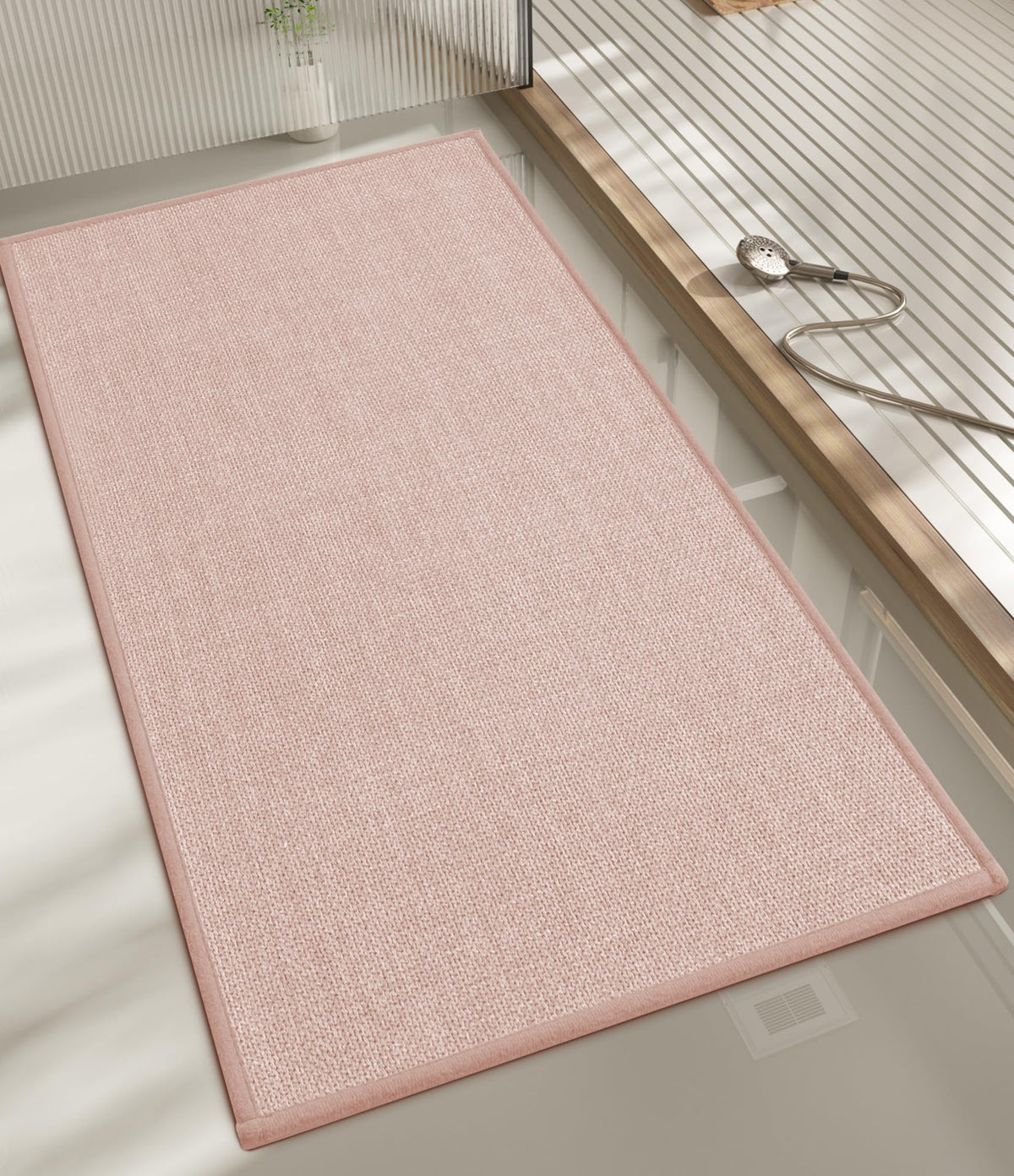 chakme Bathroom Rugs Mat 24x17, Ultra Thin Non Slip Bath Mat Small Quick Dry Absorbent Bath Mat for Bathroom Floor, (Dark Beige, 24"x17")