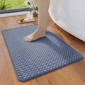 YDKGL Bathroom Rugs Non Slip, Foam Weave Texture Bath Mat, Grey 16x24