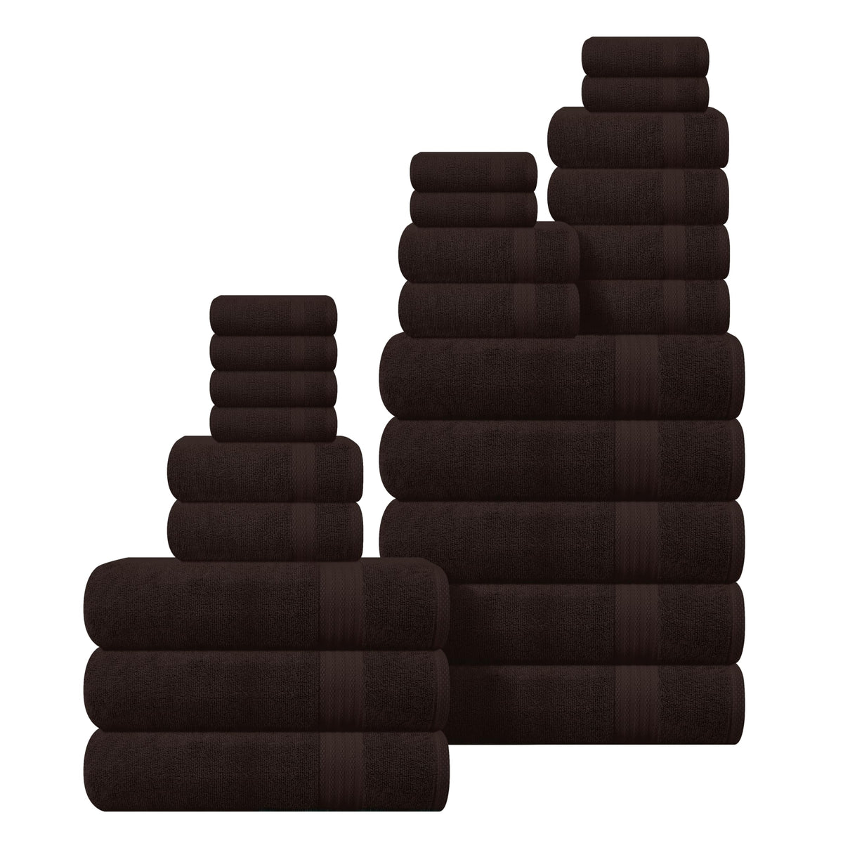 GLAMBURG Ultra Soft 8-Piece Towel Set - 100% Pure Ringspun Cotton, Contains 2 Oversized Bath Towels 27x54, 2 Hand Towels 16x28, 4 Wash Cloths 13x13 - Ideal for Everyday use, Hotel & Spa - Navy Blue