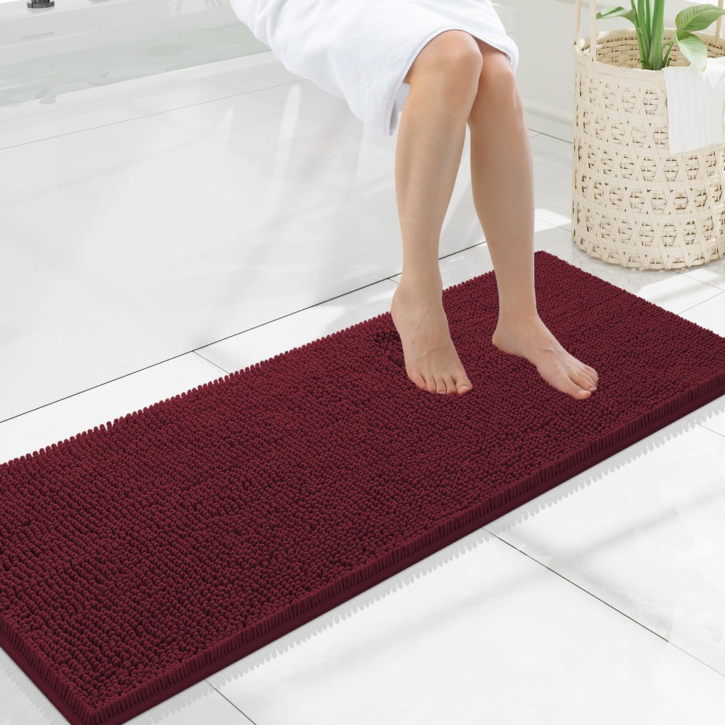 Smiry Bathroom Rugs 30X20, Luxury Chenille Extra Soft Absorbent Bath Mat
