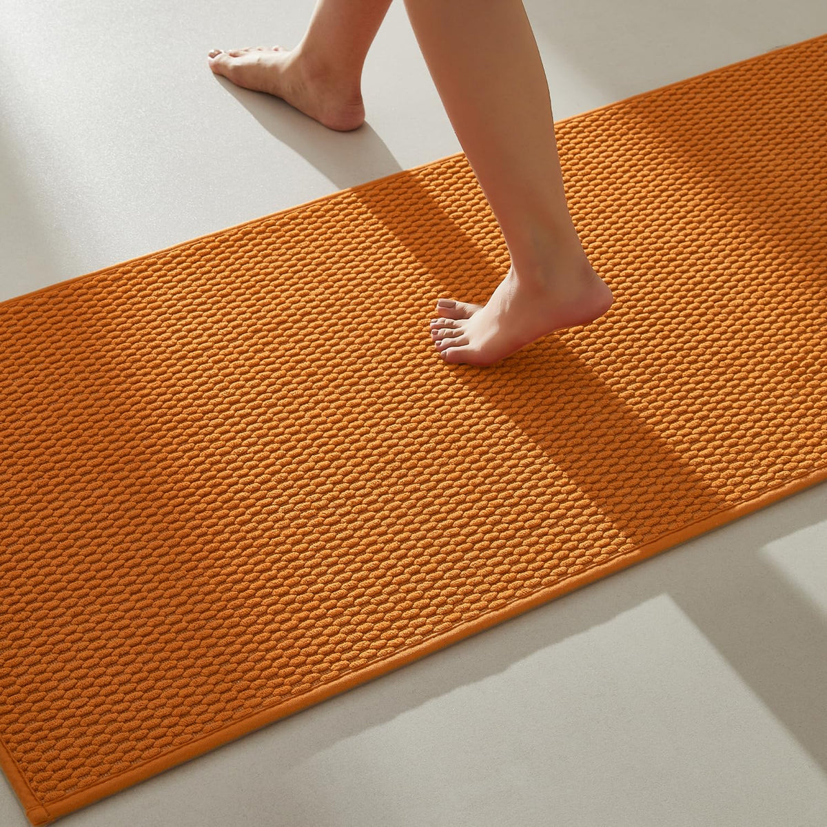 TYUU Bathroom Rugs Non Slip Washable, Super Absorbent Thin Bath Mat Small Quick Dry Low Pile Bathroom Rug, Dark Grey 16"x24"