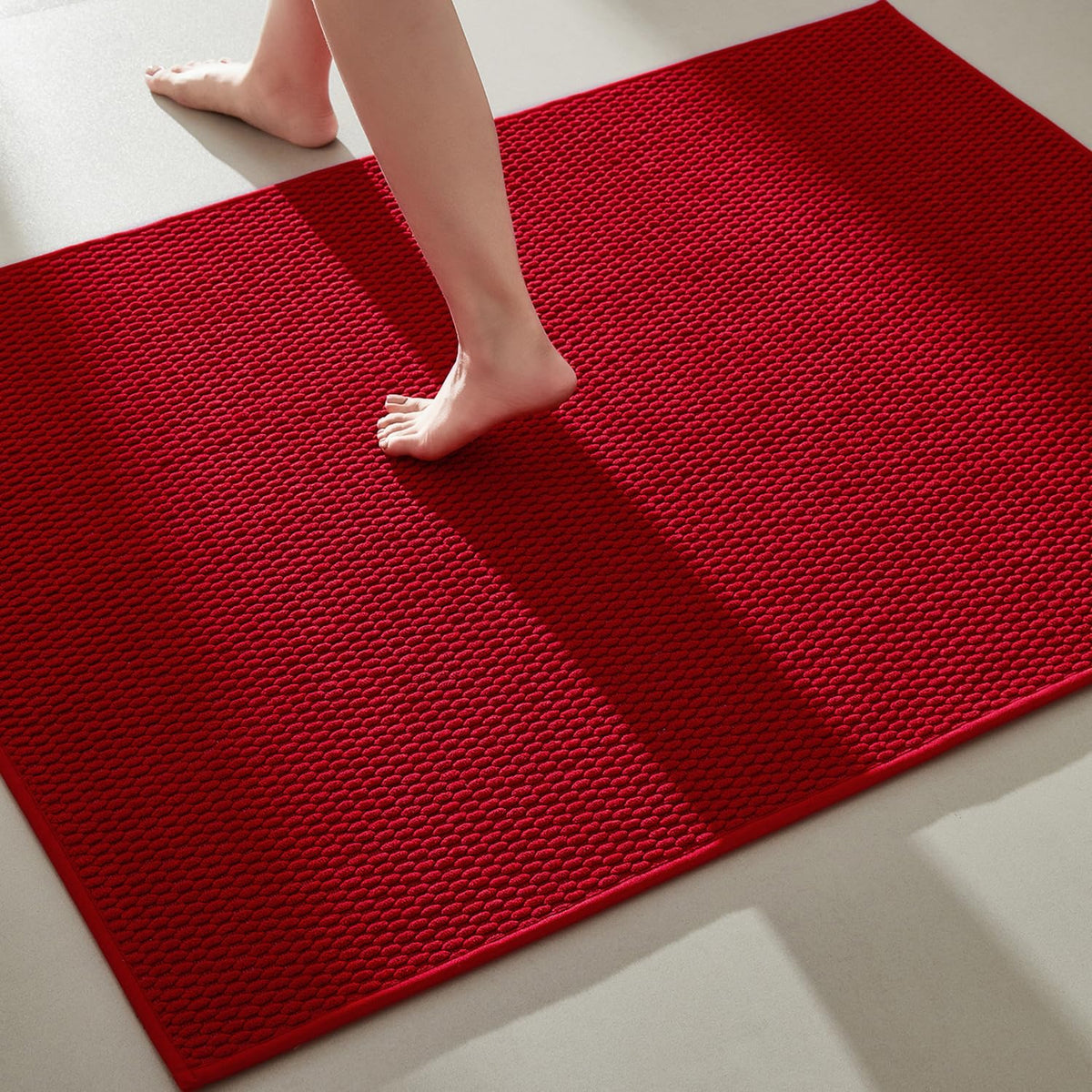 TYUU Bathroom Rugs Non Slip Washable, Super Absorbent Thin Bath Mat Small Quick Dry Low Pile Bathroom Rug, Dark Grey 16"x24"