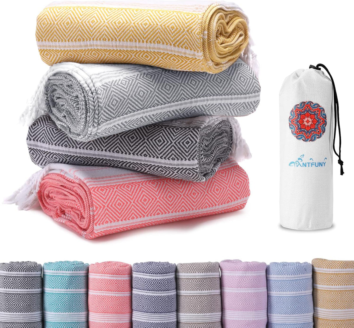 Turkish Beach Towels Vacation Essentials Quick Dry Sand Free Soft Absorbent Adult Oversized Bath Pool Swim Long Towel Lightweight Thin Fast Drying Over The Chair Towel Sand Repellent Anti Yellow