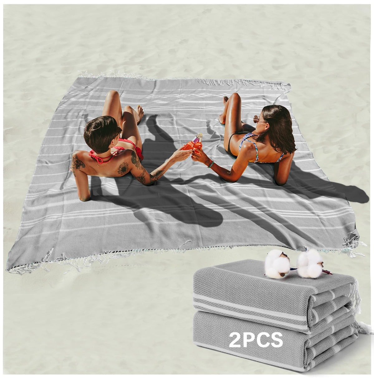 Turkish Beach Towels Vacation Essentials Quick Dry Sand Free Soft Absorbent Adult Oversized Bath Pool Swim Long Towel Lightweight Thin Fast Drying Over The Chair Towel Sand Repellent Anti Yellow