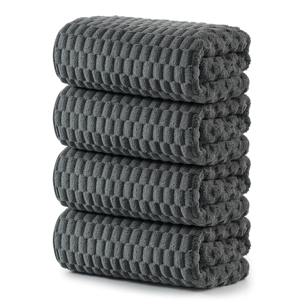 REDKISS 4 Pack Microfiber Bath Towels - Extra Large, Super Absorbent, Quick Dry Waffle Towels Set for Bathroom, Spa, Gym, and Travel - Luxury, Plush, 4 Multicolor