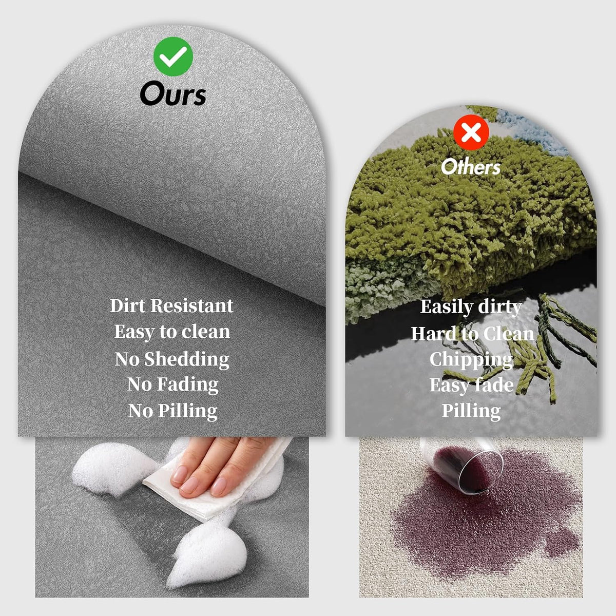 Diatomaceous Earth Bath Mat Stone Bath Mats for Bathroom,15.7"x23.6",Grey