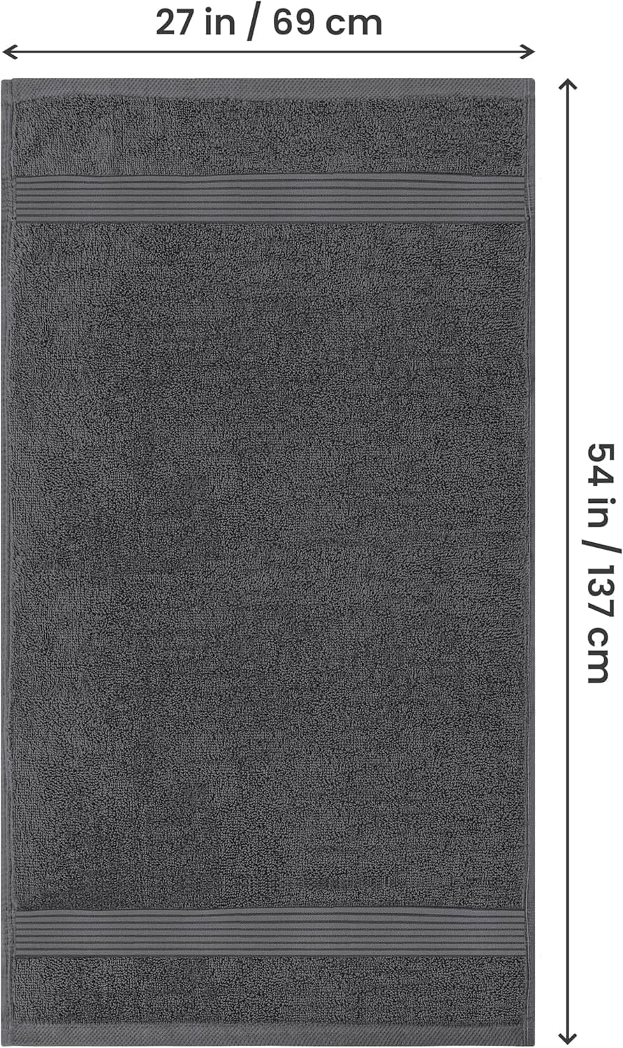 Utopia Towels 4 Pack Bath Towels Set, 27 by 54 Inches, 100% Ring Spun Cotton, Quick Dry, Highly Absorbent, Soft Feel Towels, Perfect for Daily Use, Grey