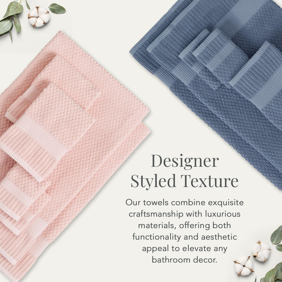 NY Loft 100% Cotton 6-Piece Bath Towel Set | Pink | Oeko-TEX | Quick-Dry