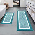 Pauwer Bathroom Rug Sets 3 Piece, Non Slip Washable Bath Mat, Black