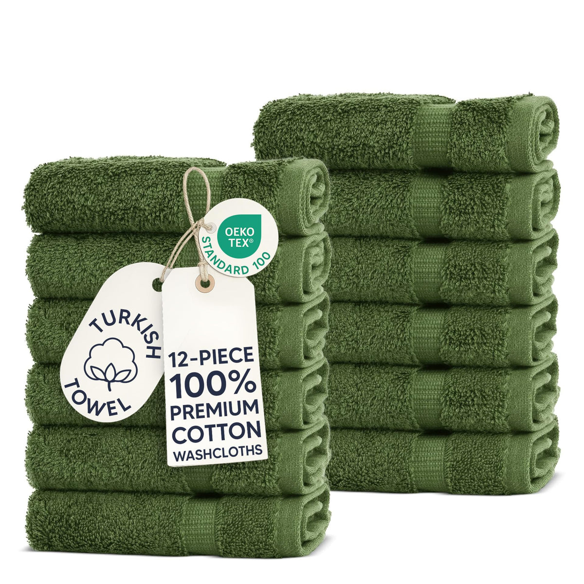 Chakir Turkish Linens 100% Cotton 4-Pack Bath Towels 27x54, Gray
